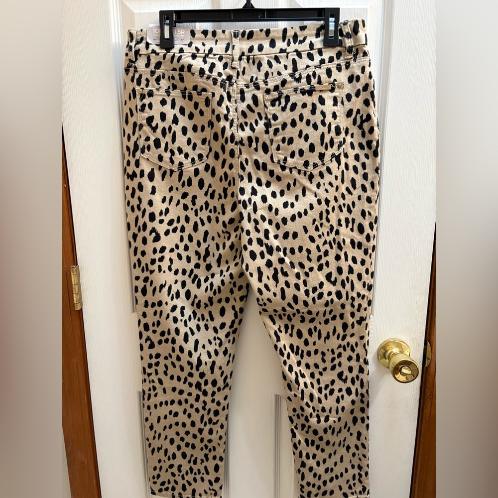 Chico's Black and Cream Animal Print Pants - Picture 2 of 9